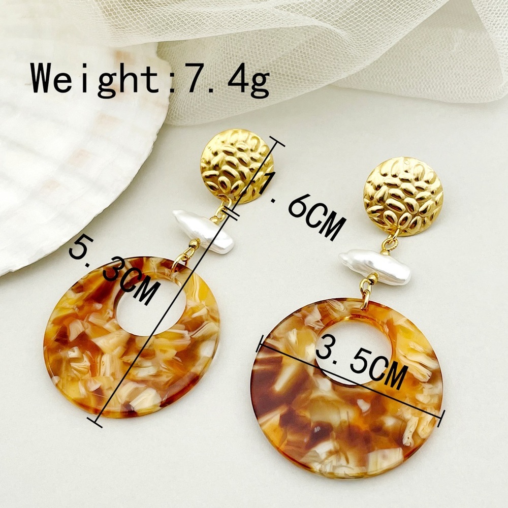 Geometric Drop Earrings - Picture 4 of 4